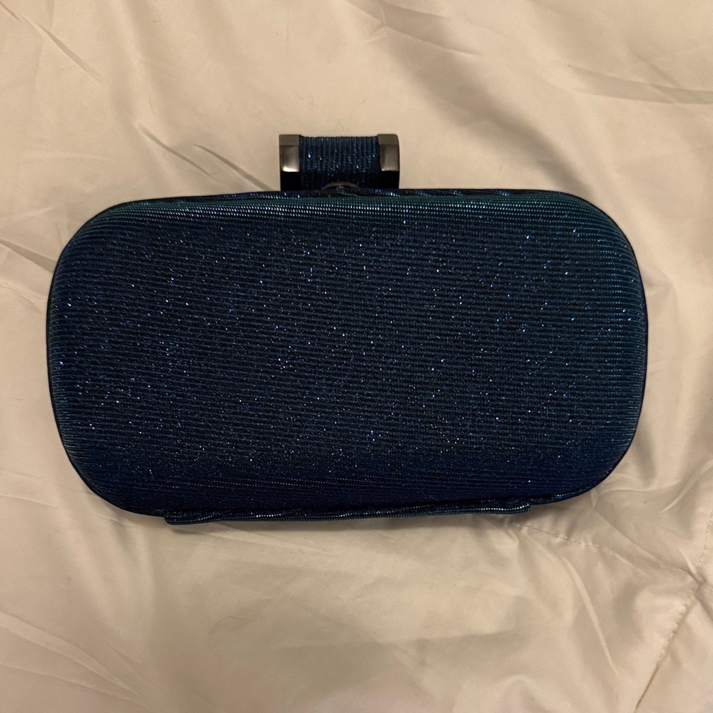 Halston Heritage Blue Sparkle Clutch